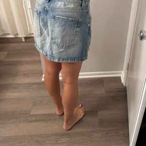 Pull&Bear Light Blue Denim Mini Skirt